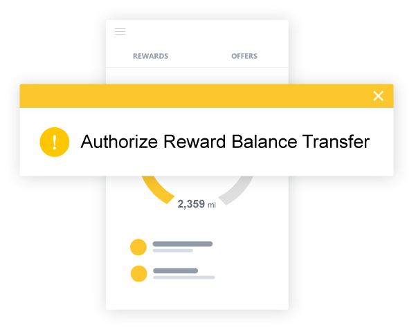 Customer Loyalty rewards balance transfer warning