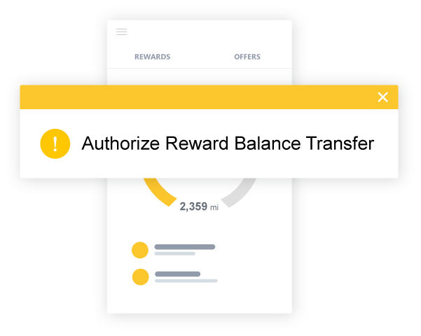 Customer Loyalty rewards balance transfer warning